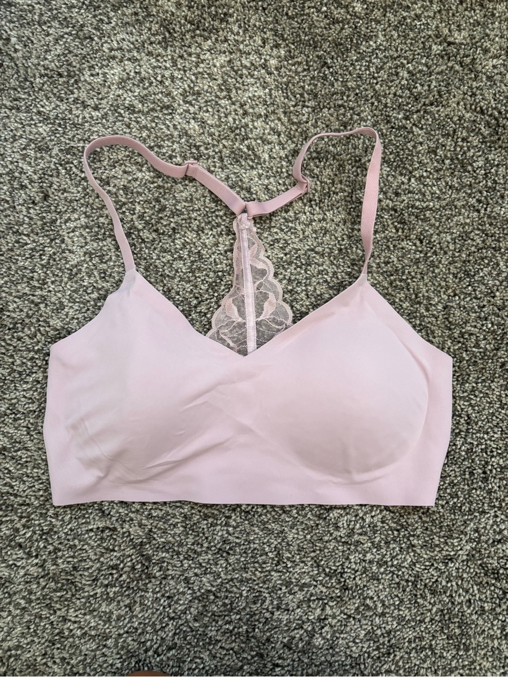 True & Co. Pale Pink Lace-Back Bralette